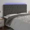 Image de vidaXL Tête de lit à LED Gris foncé 200x7x118/128 cm Velours