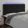 Image de vidaXL Tête de lit à LED Noir 200x7x118/128 cm Velours