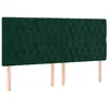 Image de vidaXL Tête de lit à LED Vert foncé 200x7x118/128 cm Velours