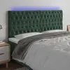 Image de vidaXL Tête de lit à LED Vert foncé 200x7x118/128 cm Velours