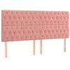 Image de vidaXL Tête de lit à LED Rose 200x7x118/128 cm Velours
