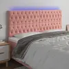 Image de vidaXL Tête de lit à LED Rose 200x7x118/128 cm Velours