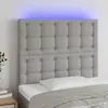 Image de vidaXL Tête de lit à LED Gris clair 80x5x118/128 cm Tissu