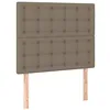 Image de vidaXL Tête de Lit à LED Meuble de Chambre à Coucher Accessoire de Lit Simple Tête de Cadre de Lit Intérieur Taupe 80x5x118/128 cm Tissu