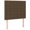 Image de vidaXL Tête de lit à LED Marron foncé 100x5x118/128 cm Tissu