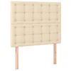 Image de vidaXL Tête de lit à LED Crème 100x5x118/128 cm Tissu
