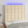 Image de vidaXL Tête de lit à LED Crème 100x5x118/128 cm Tissu