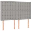 Image de vidaXL Tête de lit à LED Gris clair 144x5x118/128 cm Tissu