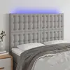 Image de vidaXL Tête de lit à LED Gris clair 144x5x118/128 cm Tissu