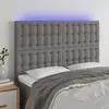 Image de vidaXL Tête de lit à LED Gris foncé 144x5x118/128 cm Tissu