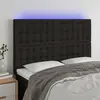 Image de vidaXL Tête de lit à LED Noir 144x5x118/128 cm Tissu