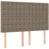 Image de vidaXL Tête de lit à LED Taupe 144x5x118/128 cm Tissu
