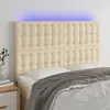 Image de vidaXL Tête de lit à LED Crème 144x5x118/128 cm Tissu