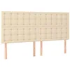 Image de vidaXL Tête de lit à LED Crème 160x5x118/128 cm Tissu