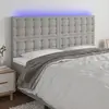 Image de vidaXL Tête de lit à LED Gris clair 180x5x118/128 cm Tissu
