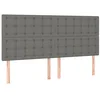 Image de vidaXL Tête de lit à LED Gris foncé 180x5x118/128 cm Tissu