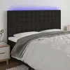 Image de vidaXL Tête de lit à LED Noir 180x5x118/128 cm Tissu
