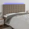 Image de vidaXL Tête de lit à LED Taupe 180x5x118/128 cm Tissu