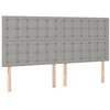 Image de vidaXL Tête de lit à LED Gris clair 200x5x118/128 cm Tissu
