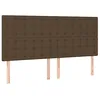 Image de vidaXL Tête de lit à LED Marron foncé 200x5x118/128 cm Tissu