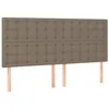 Image de vidaXL Tête de lit à LED Taupe 200x5x118/128 cm Tissu