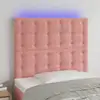 Image de vidaXL Tête de lit à LED Rose 80x5x118/128 cm Velours