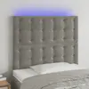 Image de vidaXL Tête de lit à LED Gris clair 90x5x118/128 cm Velours