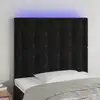 Image de vidaXL Tête de lit à LED Noir 90x5x118/128 cm Velours