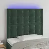 Image de vidaXL Tête de lit à LED Vert foncé 90x5x118/128 cm Velours