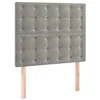Image de vidaXL Tête de lit à LED Gris clair 100x5x118/128 cm Velours