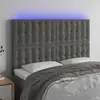 Image de vidaXL Tête de lit à LED Gris foncé 144x5x118/128 cm Velours