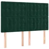 Image de vidaXL Tête de lit à LED Vert foncé 144x5x118/128 cm Velours