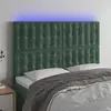 Image de vidaXL Tête de lit à LED Vert foncé 144x5x118/128 cm Velours