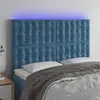 Image de vidaXL Tête de lit à LED Bleu foncé 144x5x118/128 cm Velours