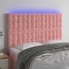 Image de vidaXL Tête de lit à LED Rose 144x5x118/128 cm Velours