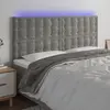 Image de vidaXL Tête de lit à LED Gris clair 160x5x118/128 cm Velours