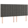 Image de vidaXL Tête de lit à LED Gris foncé 160x5x118/128 cm Velours