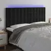 Image de vidaXL Tête de lit à LED Noir 160x5x118/128 cm Velours