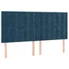 Image de vidaXL Tête de lit à LED Bleu foncé 160x5x118/128 cm Velours