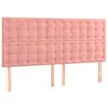 Image de vidaXL Tête de lit à LED Rose 160x5x118/128 cm Velours