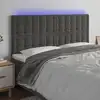 Image de vidaXL Tête de lit à LED Gris foncé 180x5x118/128 cm Velours