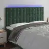 Image de vidaXL Tête de lit à LED Vert foncé 180x5x118/128 cm Velours