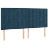 Image de vidaXL Tête de lit à LED Bleu foncé 180x5x118/128 cm Velours