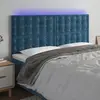 Image de vidaXL Tête de lit à LED Bleu foncé 180x5x118/128 cm Velours