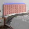 Image de vidaXL Tête de lit à LED Rose 180x5x118/128 cm Velours