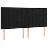 Image de vidaXL Tête de lit à LED Noir 200x5x118/128 cm Velours