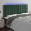 Image de vidaXL Tête de lit à LED Vert foncé 200x5x118/128 cm Velours