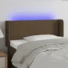 Image de vidaXL Tête de lit à LED Marron foncé 103x16x78/88 cm Tissu