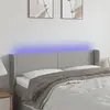 Image de vidaXL Tête de lit à LED Gris clair 147x16x78/88 cm Tissu