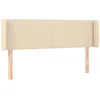 Image de vidaXL Tête de Lit à LED Meuble de Chambre à Coucher Accessoire de Lit Double Tête de Cadre de Lit Intérieur Crème 147x16x78/88 cm Tissu